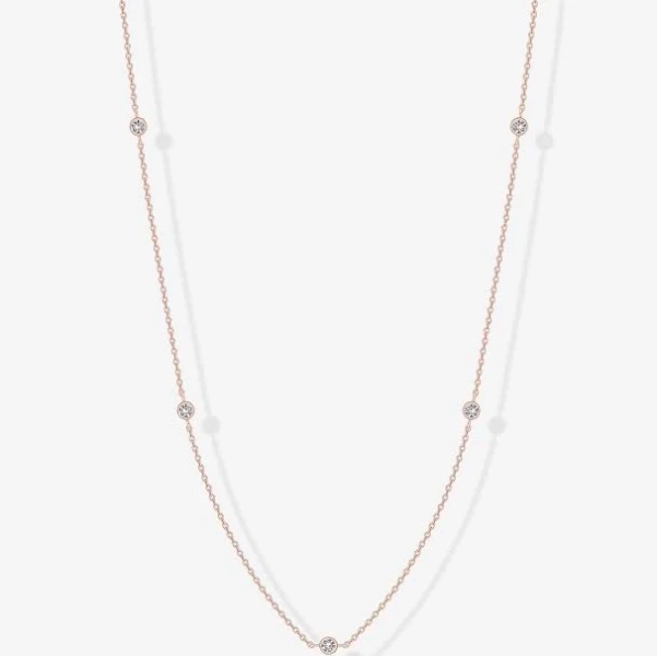 Pavoi 14K Gold Plated Station Necklace Womens Simulated Diamond Station Necklace