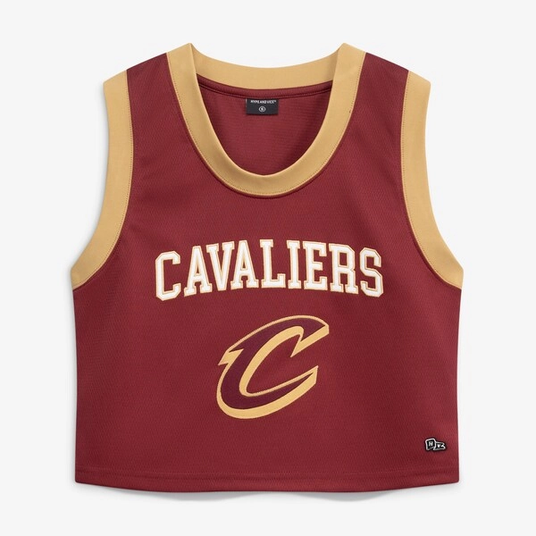 Women's Cleveland Cavaliers  Hype and Vice Wine Cropped Basketball Scoop Neck Tank Top
