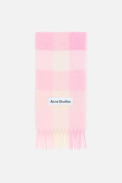 Mohair checked scarf