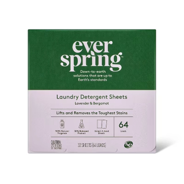 Lavender & Bergamot Laundry Detergent Sheets - 64 Loads