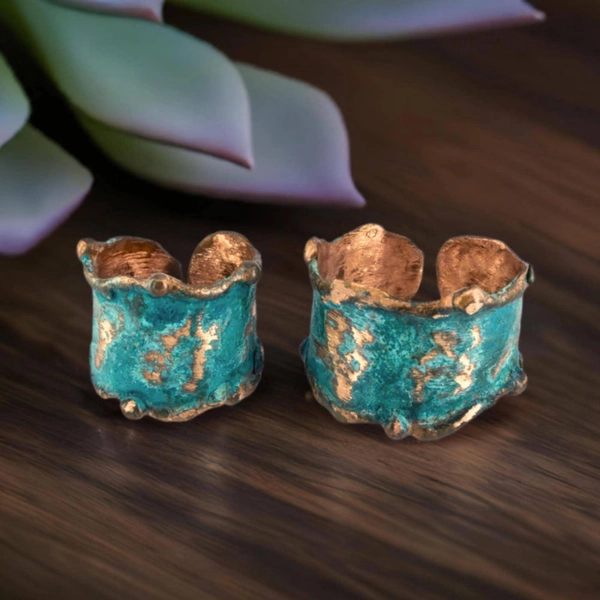 Rustic Copper Cuff Ring