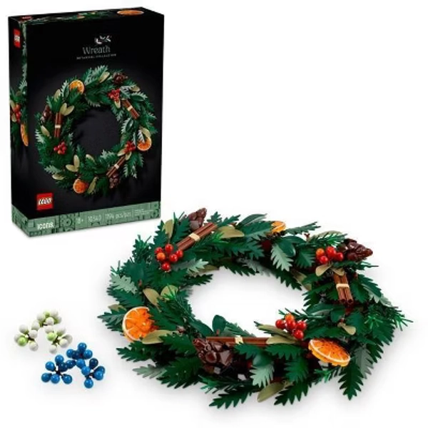 LEGO Icons Wreath-Making Building Toy Kit and Holiday Garland Christmas Decor - 10340