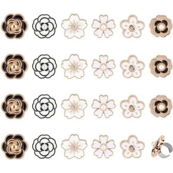 24 Pcs Flower Stethoscope Charm Tag 6 Styles Stethoscope Accessories Cherry Blossoms Resin Enamel Stethoscope Pendant Decorations Gift for DIY Nurses