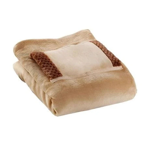 Hibibud Weighted Blanket Heated Blanket Soft Electric USB Blanket Machine Washable for Home Travel Office, Size: Non-Standard, Brown