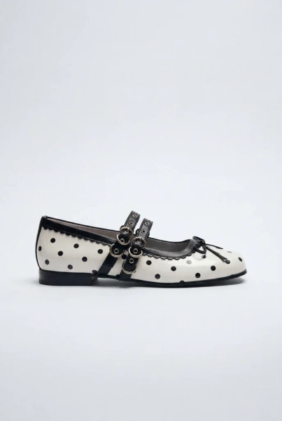 French Polka Dot Mary Janes
