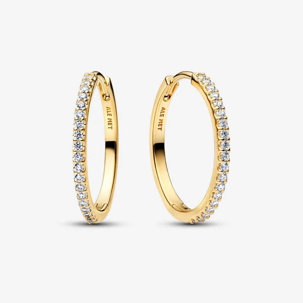 Pandora Sparkling Gold-Plated Hoop Earrings