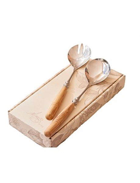 SALAD SERVERS WITH OLIVE WOOD HANDLES