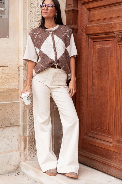 CÉLESTE Marron - Gilet Sans Manches