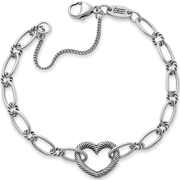 James Avery Sterling Silver Changeable Heart Charm Bracelet