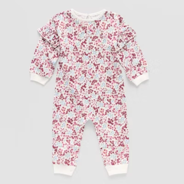 Okie Dokie Baby Girls Round Neck Long Sleeve Jumpsuit