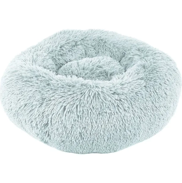 Precious Tails Dog Cat Super Shaggy Fur Donut Bolster Pet Bed