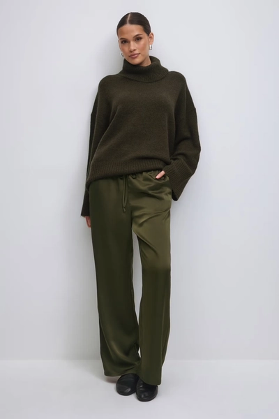 Drawstring satin trousers