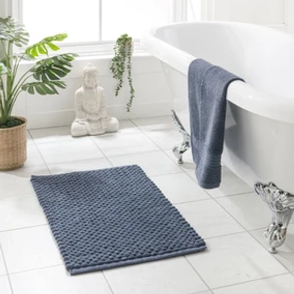 Folkstone Blue 100% Recycled Pebble Bath Mat