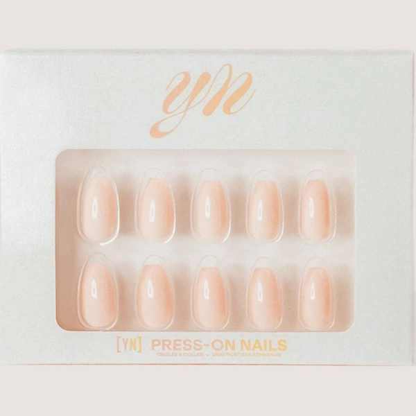 Pink Wink Press-On Nails | Medium Coffin Sheer Pink Tips | Young Nails