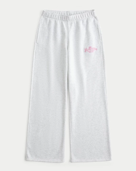Hollister Feel Good Wide-Leg Logo Graphic Sweatpants