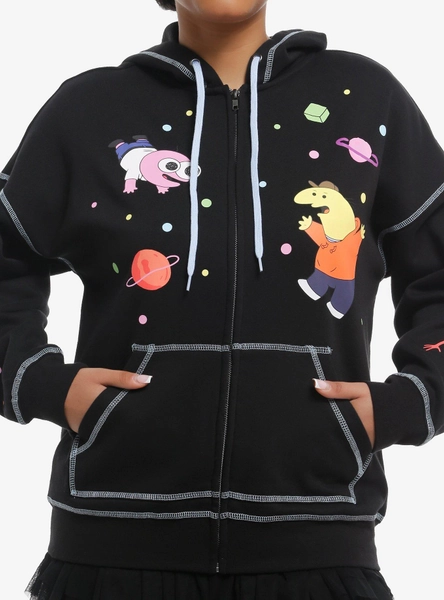 Smiling Friends Character Girls Oversized Hoodie
