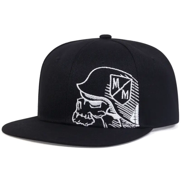 classic skull embroidery snapback hat hip hop adjustable - Temu