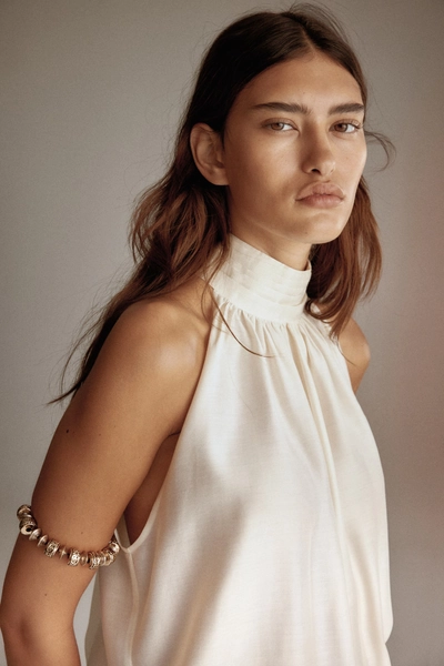 H&M Draped-Collar Top