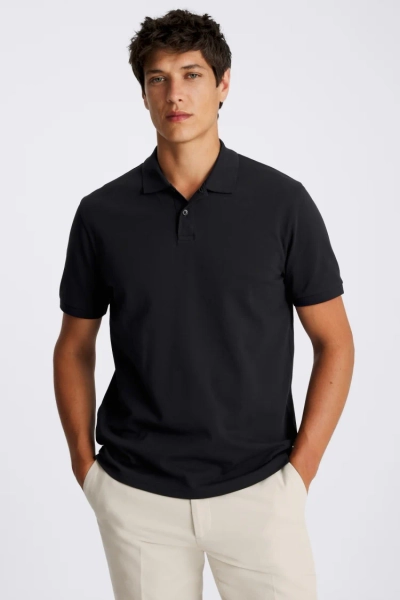 Navy Piqué Polo Shirt
