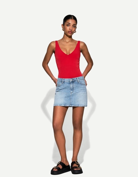 Denim mini skirt