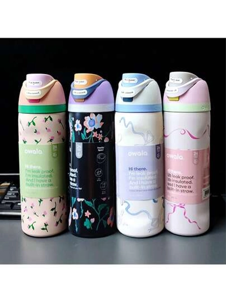 32oz Straw Vacuum Insulated Cup With Handle Portable Water  Bottle 304 Stainless Steel Travel Vacuum For Cold Hot Cupowala