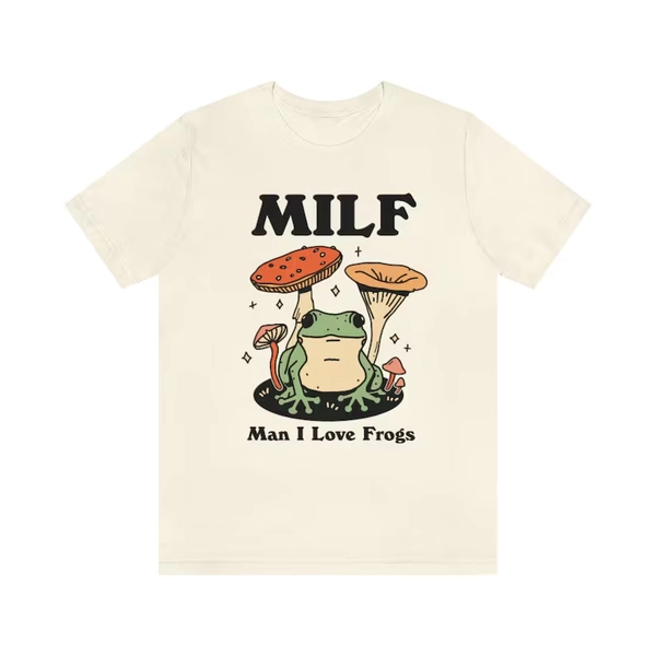 Retro Frog Tshirt, Funny MILF Froggy Shirt, Cottagecore Froggy Tee, Oversized UNISEX T-shirt, Toad Shirt, Frog Lover shirt, Mom Shirt Gift