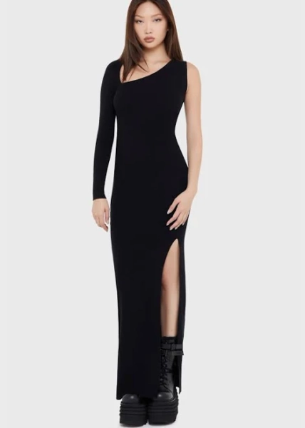Women KIHILIST by KILLSTAR Gothic Maxi Dress Nightshaded Maxi Dress