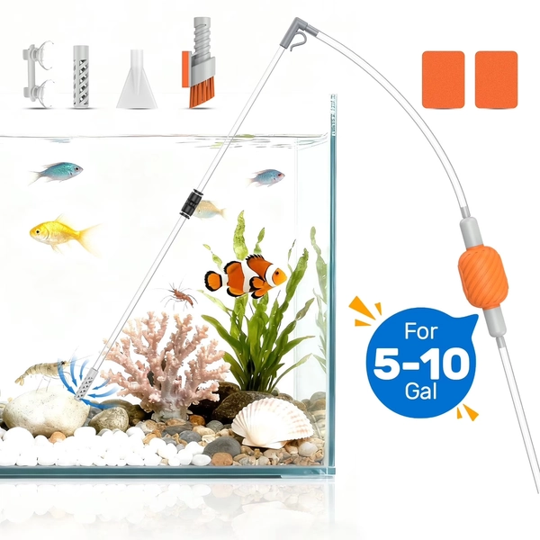 Aquarium Siphon Vacuum and Water Changer Kit (5-10 Gal)- Small Fish Tanks  Gravel  Sand Cleaning - Walmart.com