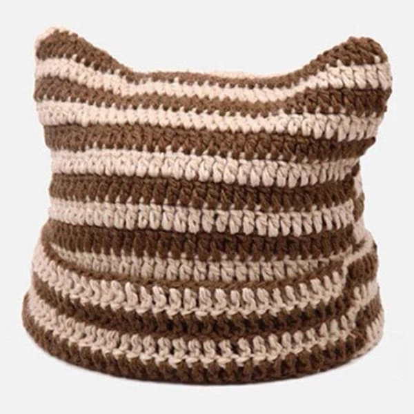 Stripe Cat Ear Beanie