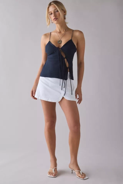 Kimchi Blue Tag-Along Linen Mini Skort