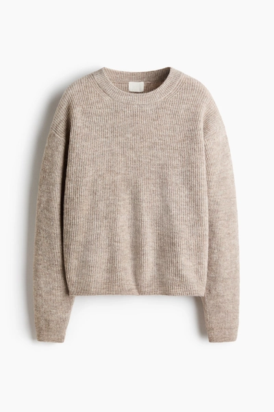 H & M - Knit Sweater - Light Taupe Melange