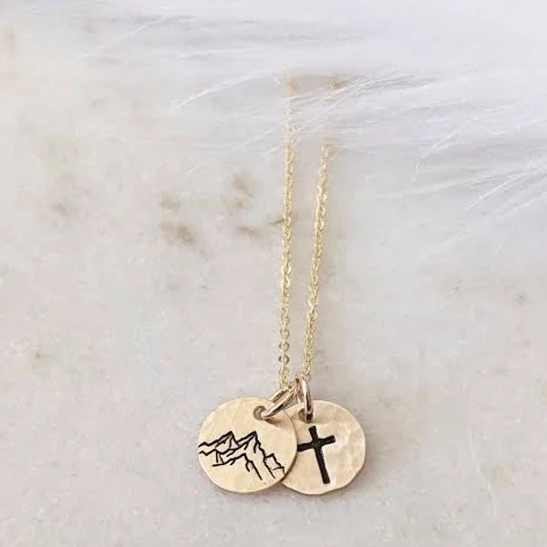 Gold Filled Silver Bible Verse Cross Necklace