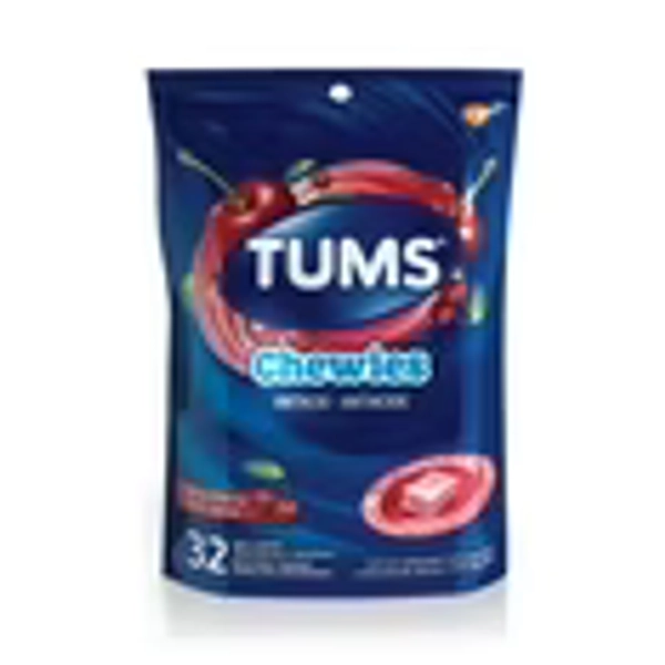Tums Soft Chews Antacid for Heartburn Relief, Very Cherry, 32 Pieces, 32 pcs Cherry