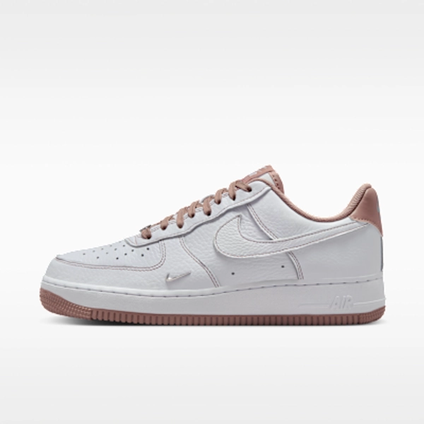 Nike Air Force 1 '07 Mini Jewel Women's Shoes - White/Metallic Silver/Particle Pink - Size 6