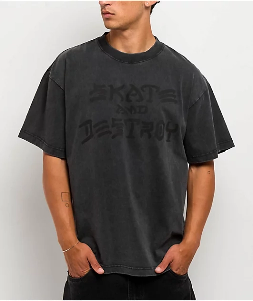 Thrasher Skate N Destroy Black Wash T-Shirt