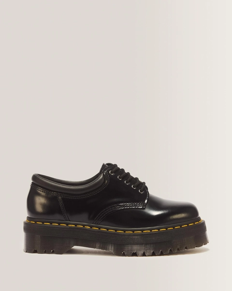 8053 Quad Smooth Leather Platform Shoes in Black | Dr. Martens