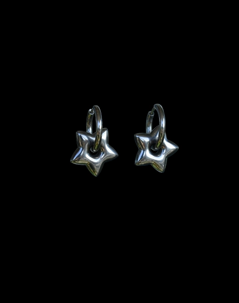 Star Hoops | hypoallergenic y2k grunge alt goth punk edgy chunky tarnish free earrings