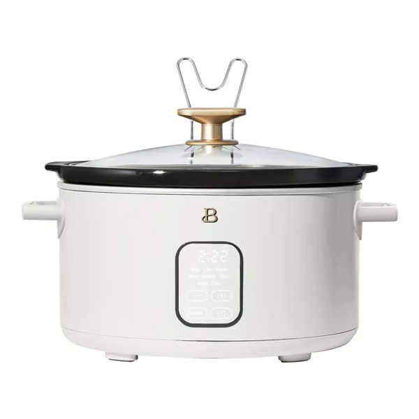 Beautiful 6 Qt Programmable Slow Cooker, White Icing by Drew Barrymore