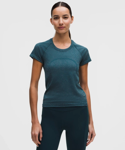 Swiftly Tech Short-Sleeve Shirt 2.0 Waist Length *Sparkle - Indochine Blue/Rainbow Lurex - 0