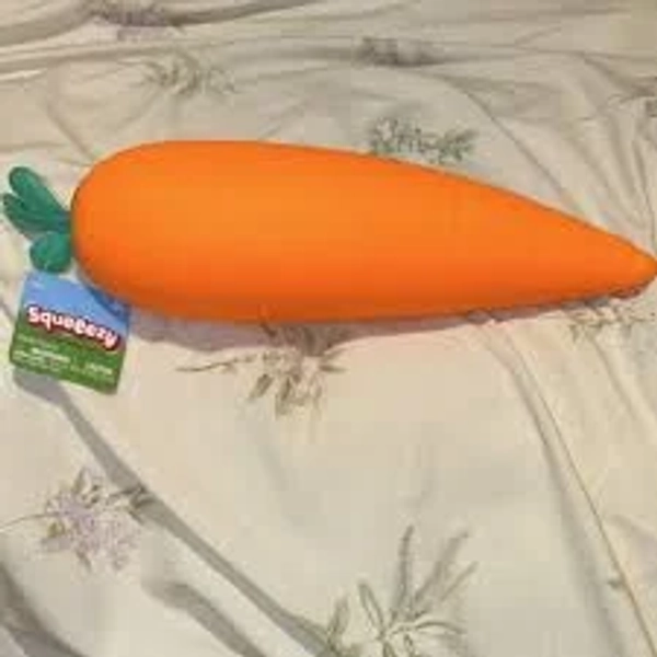 Squeezy Carrot Foam Squeeze Toy Non-Toxic Orange/Green 12 in MPN 571245