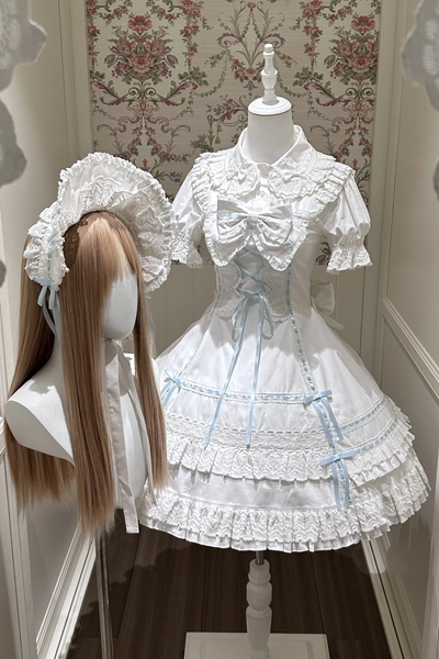 Pray For Snowfall Cotton Lolita JSK and Headdress Old School