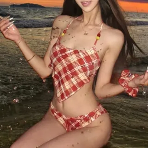Plaid Bikini Set