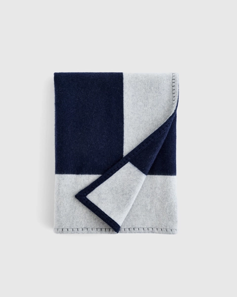 Merino Wool & Cashmere Luxury Throw in Navy