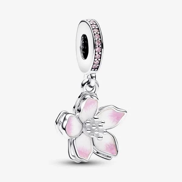 Pandora Sterling Silver Cherry Blossom Dangle Charm
