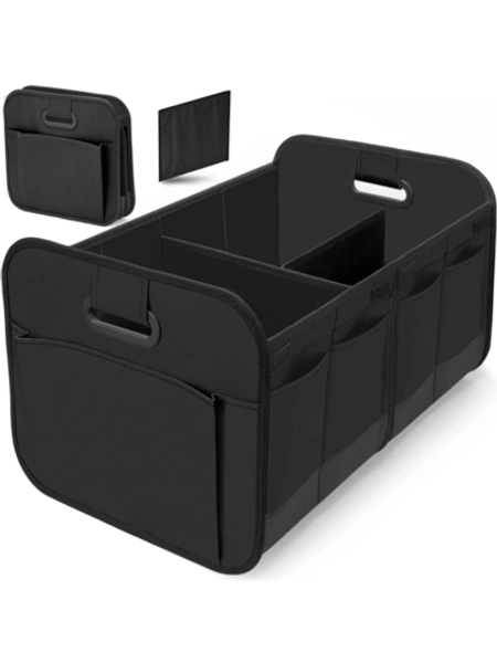 1 PC Heavy-Duty Car Trunk Storage Box, Foldable Design With Multiple Compartments - Reinforced Handle Storage Box, Suitable For Sedans, SUVs, And Minivans - 600D Oxford Cloth Car Trunk Organizer