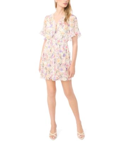 Women's Ruffle Detail Short Sleeve Mini Dress