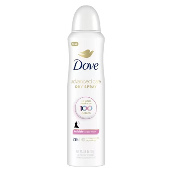 Dove Beauty Advanced Care Clear Finish 72-Hour Women's Dry Spray Antiperspirant & Deodorant - 3.8oz
