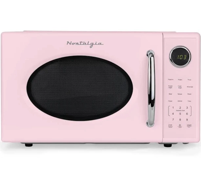 Nostalgia Retro 1000W Microwave Oven 1.1 Cu ft Capacity Child Safety Lock