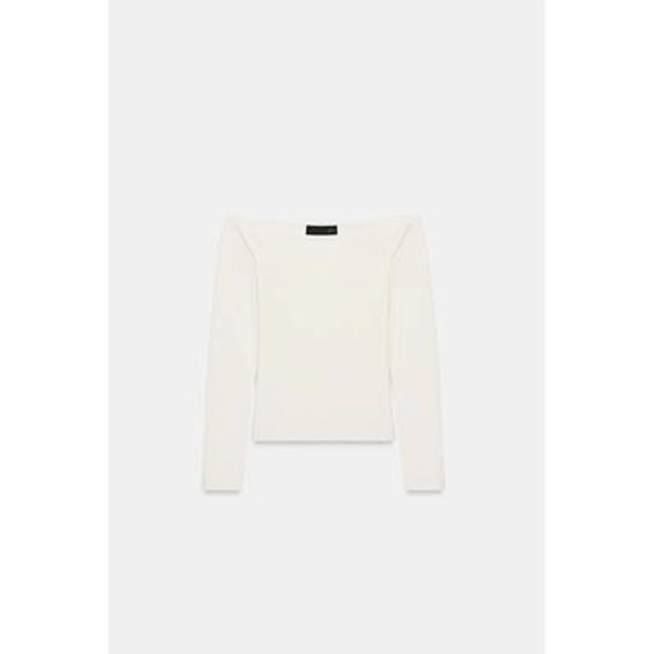 Zara - Off-Shoulder Knit Top - Ecru - L - Woman