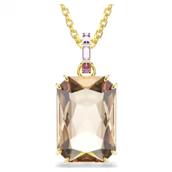Pendentif Millenia, Taille octogonale, Caramel, Placage de ton or
